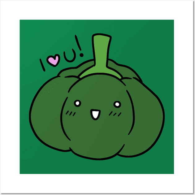 I Love You - Green Bell Pepper Wall Art by saradaboru